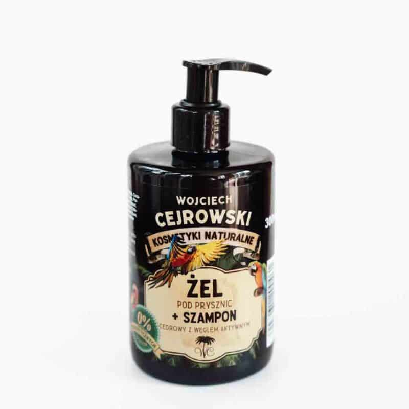 2 w 1 cedrowy szampon i żel pod prysznic z węglem aktywnym 300 ml