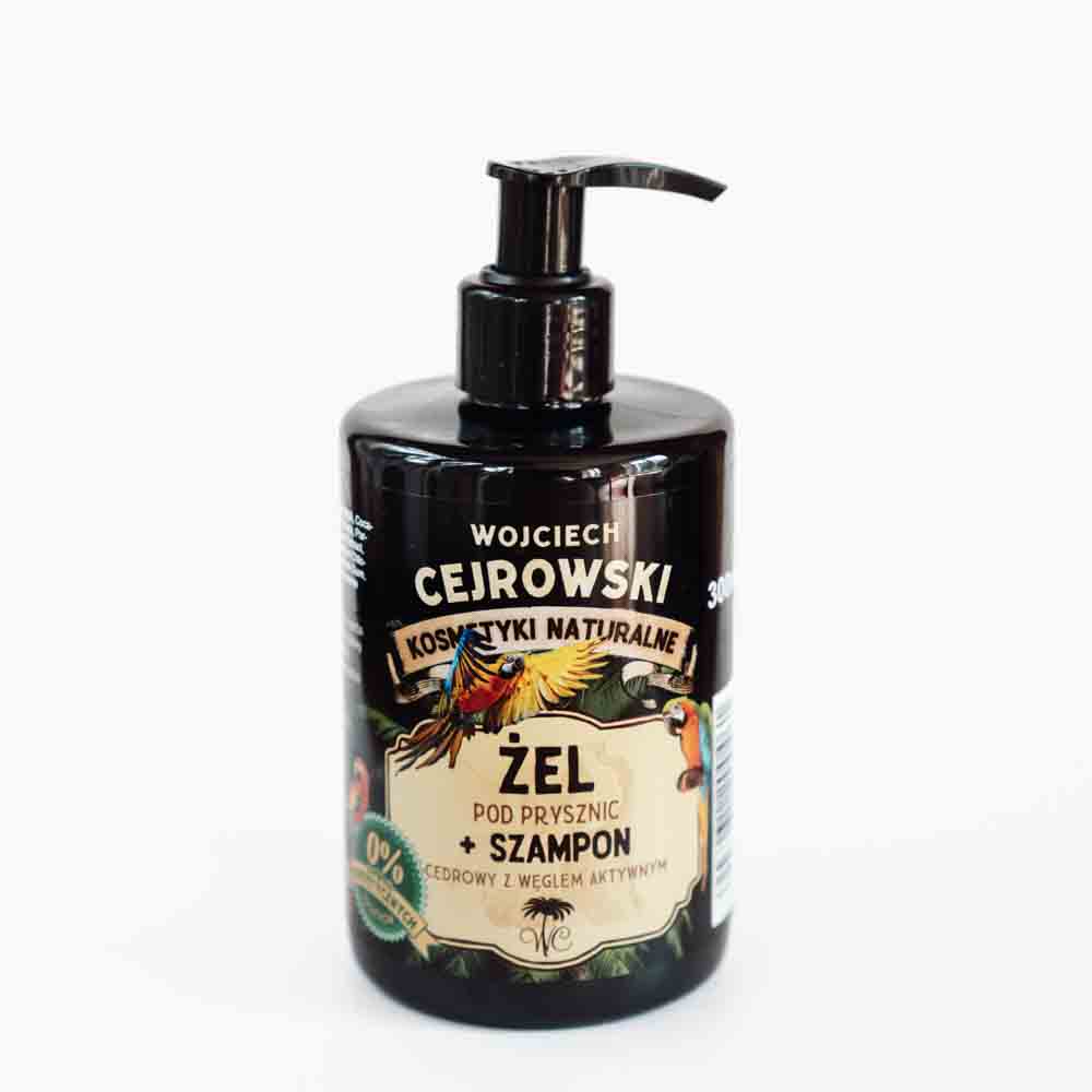 2 w 1 cedrowy szampon i żel pod prysznic z węglem aktywnym 300 ml