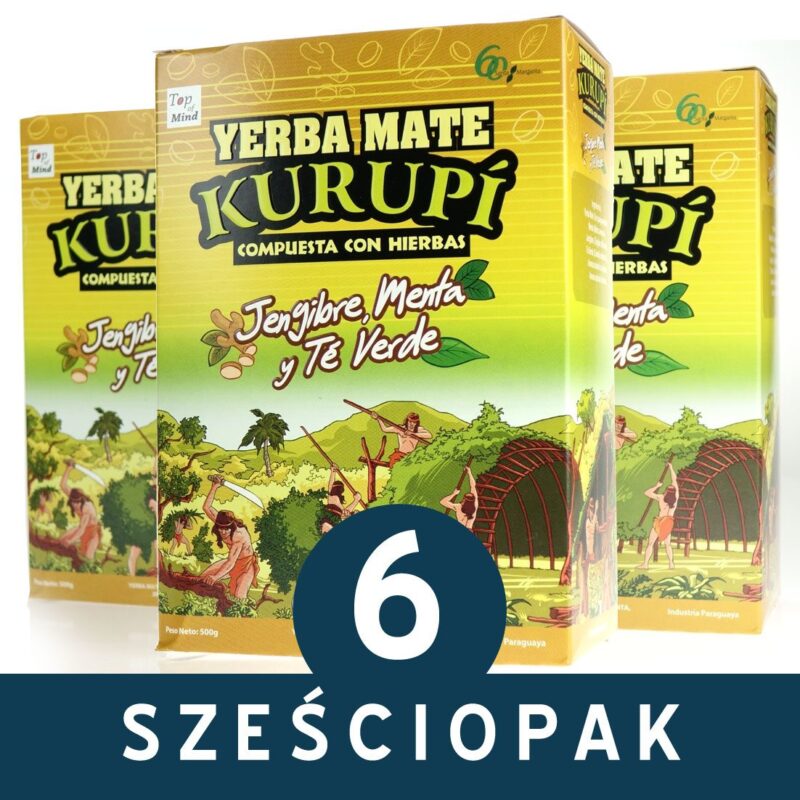 Yerba Mate Kurupi Jengibre sześciopak