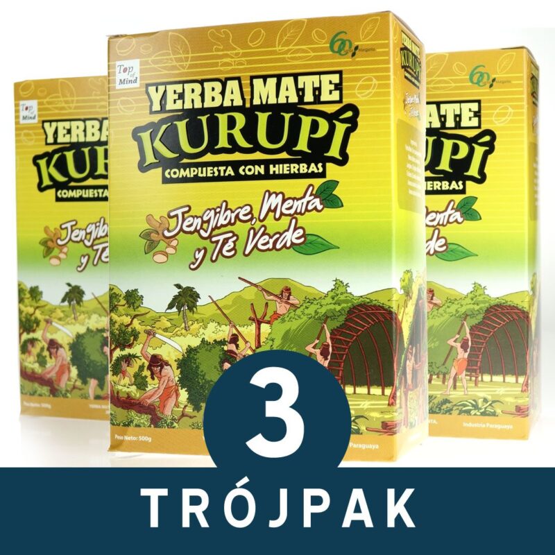 Yerba Mate Kurupi Jengibre TRÓJPAK