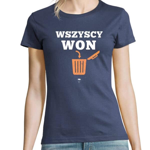 12 Koszulka damska WSZYSCY WON denim