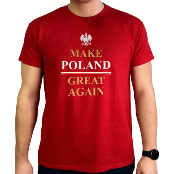 Koszulka męska MAKE POLAND GREAT AGAIN (czerwona)