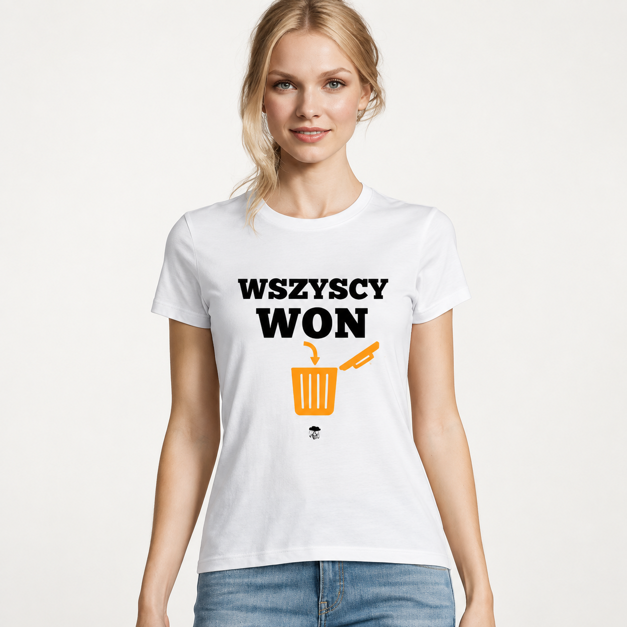 22 Koszulka damska WSZYSCY WON biała 3 22 Koszulka damska WSZYSCY WON biała - obrazek 3